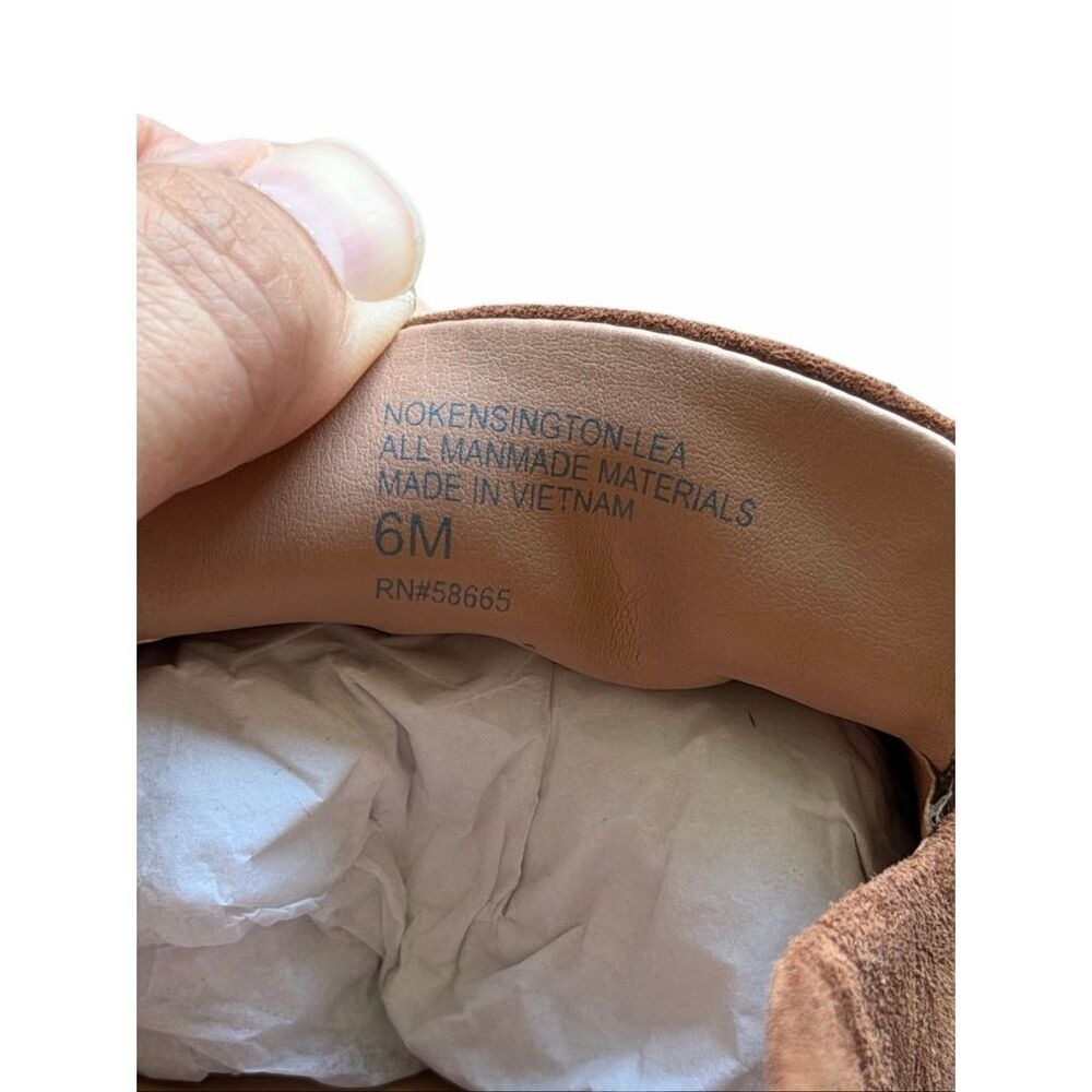 Nordstrom Brown Suede Whipstitch Slip On Loafers Size 6M Cushioned NEW - Picture 6 of 7